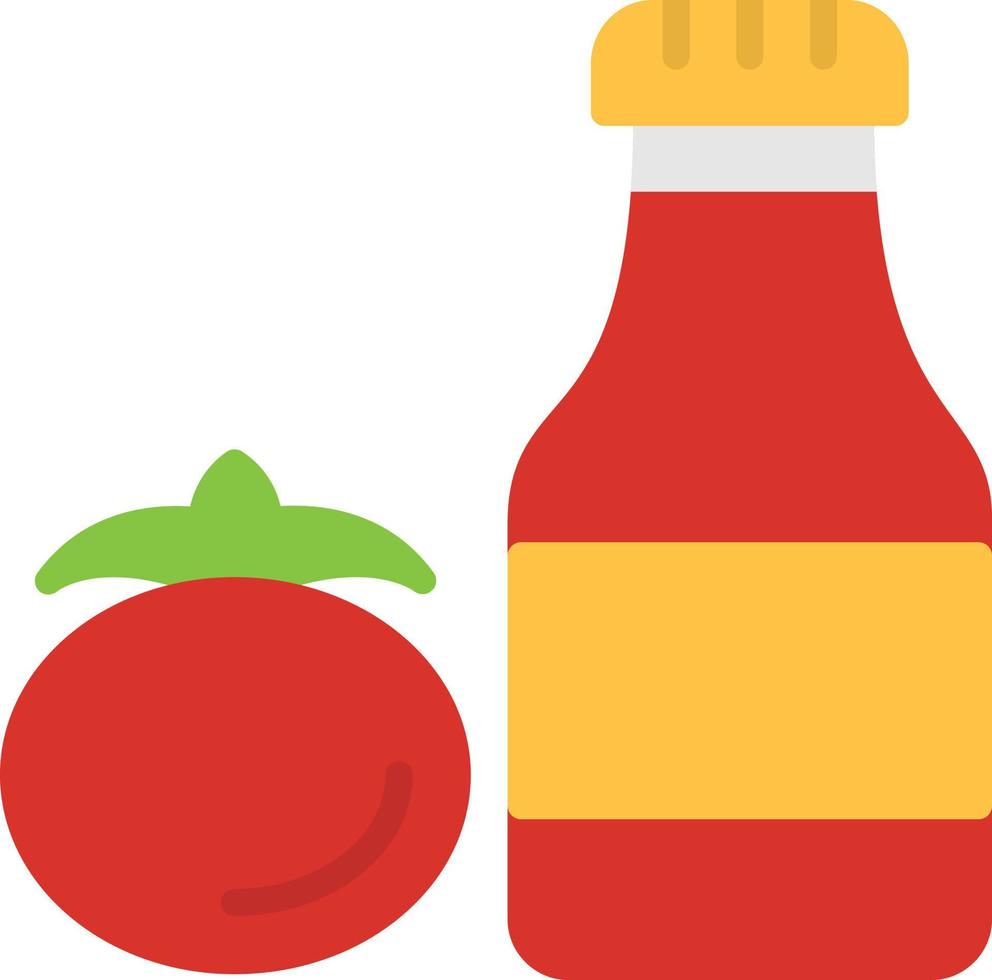 icône plate de sauce tomate vecteur