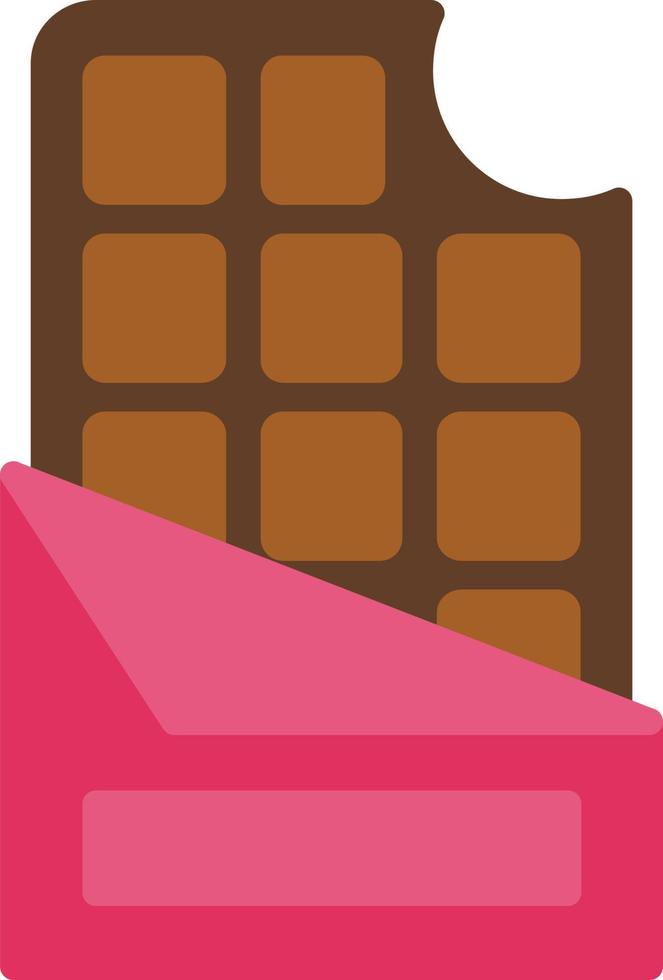 icône plate de barre de chocolat vecteur