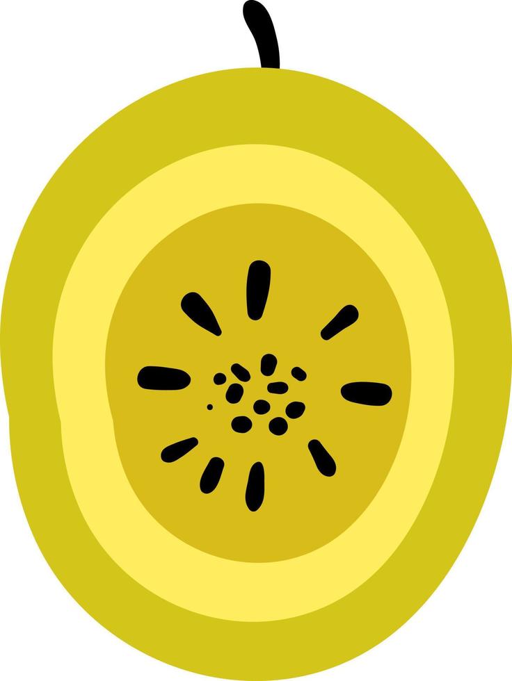 melon jaune en deux, illustration, vecteur sur fond blanc.