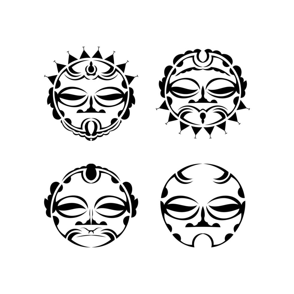 masques de style tatouage polynésien. illustration vectorielle. vecteur