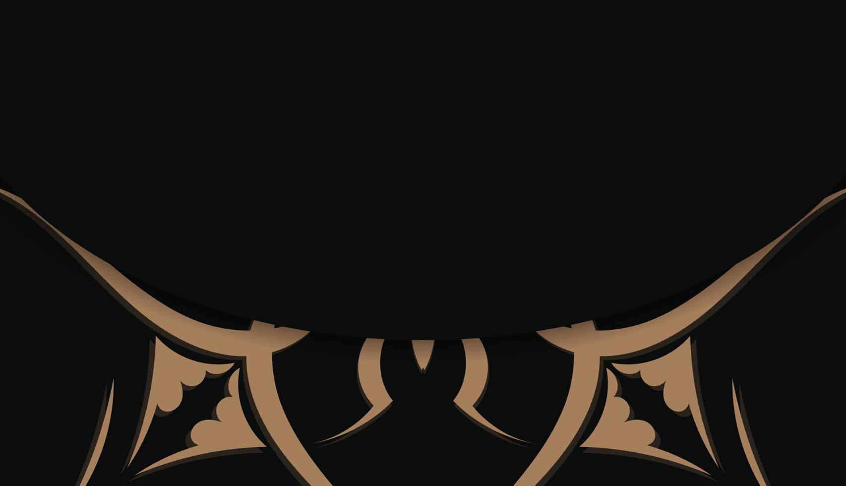 modèle de bannière noire avec ornement brun abstrait pour la conception de logo vecteur
