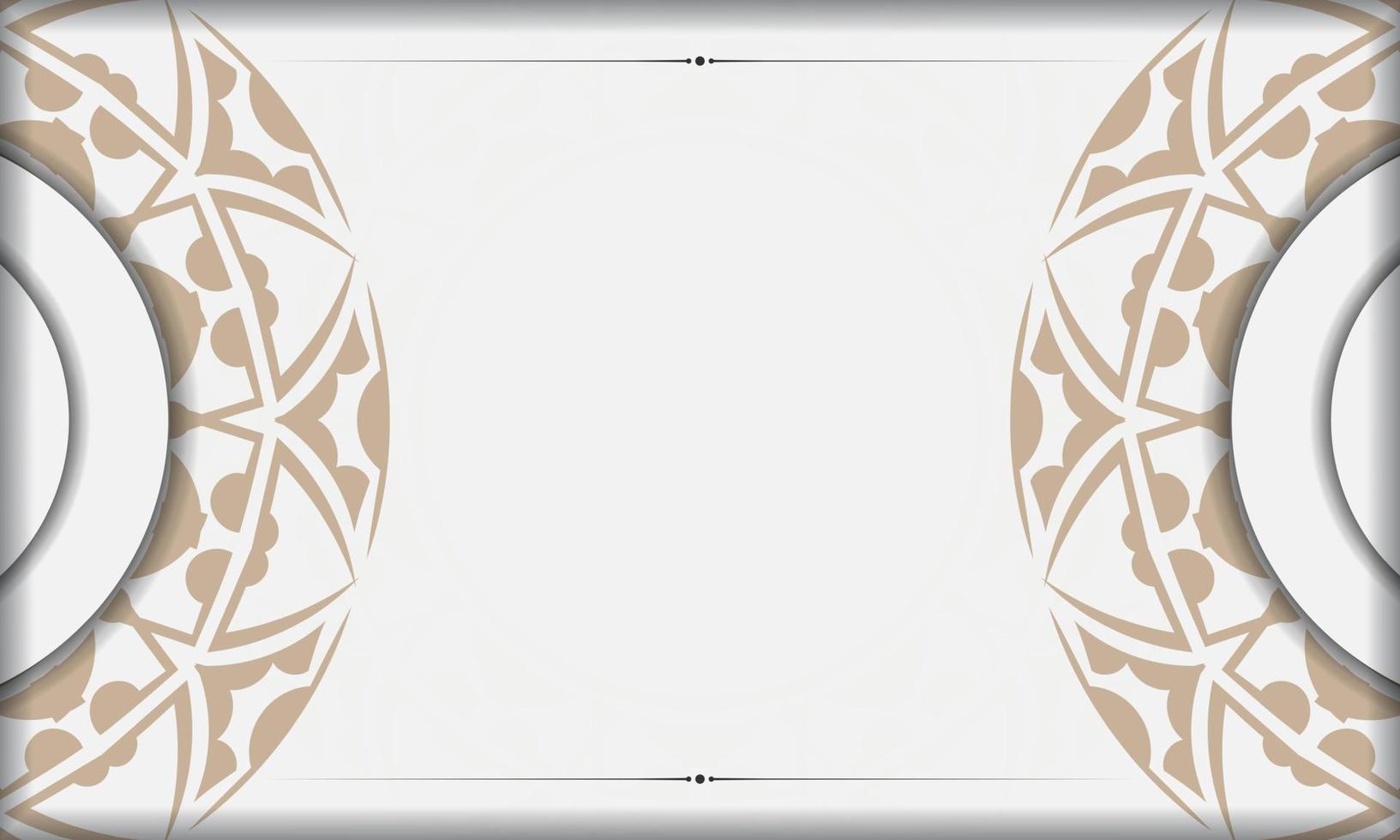 conception de carte postale avec des motifs grecs. modèle blanc avec ornements et place pour votre logo. vecteur