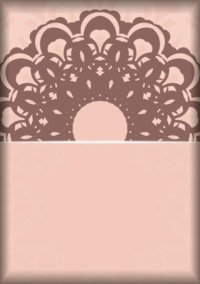 carte de voeux de couleur rose avec un motif abstrait pour votre conception. vecteur