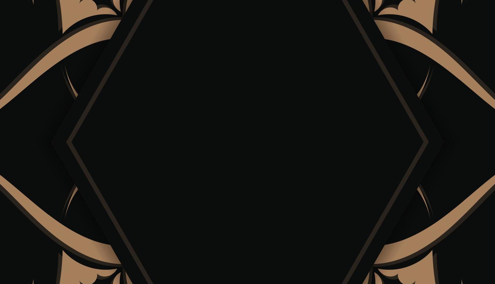 modèle de bannière de couleur noire avec motif marron vintage pour la conception de logo ou de texte vecteur