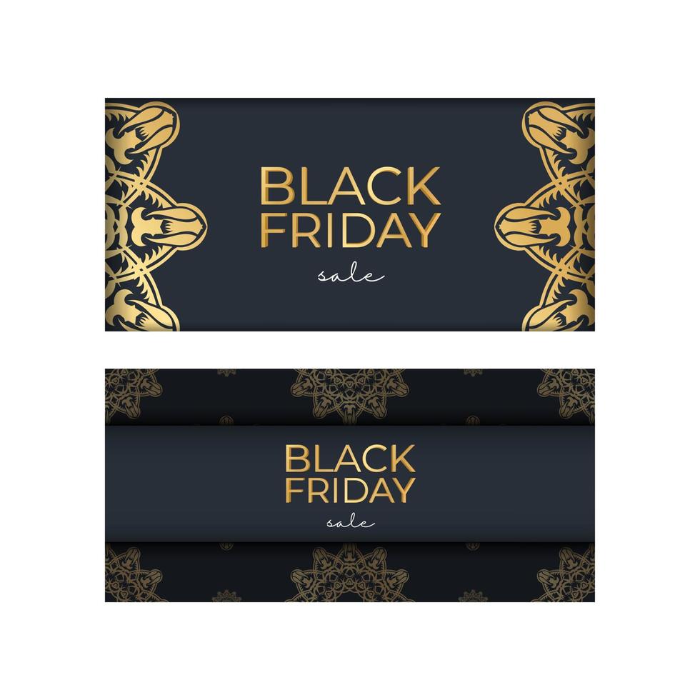 publicité festive pour les ventes du vendredi noir bleu foncé avec motif géométrique vecteur