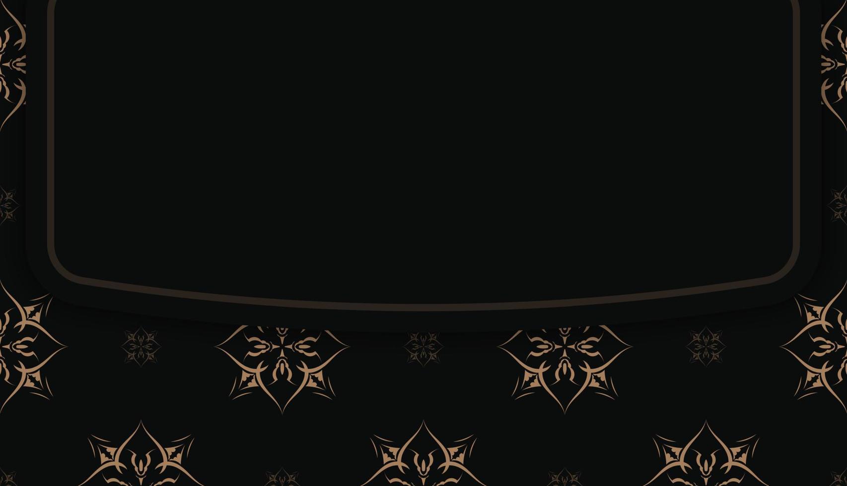 modèle de bannière noire avec motif marron luxueux et espace pour votre logo vecteur