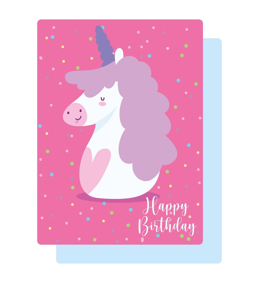 joyeux anniversaire licorne vecteur