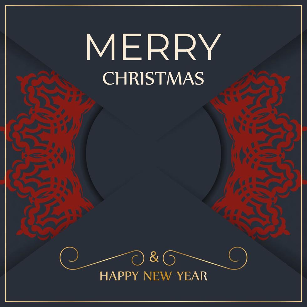 conception de carte de voeux joyeux noël grisée avec des motifs d'hiver. affiche de conception bonne année et ornement rouge. vecteur