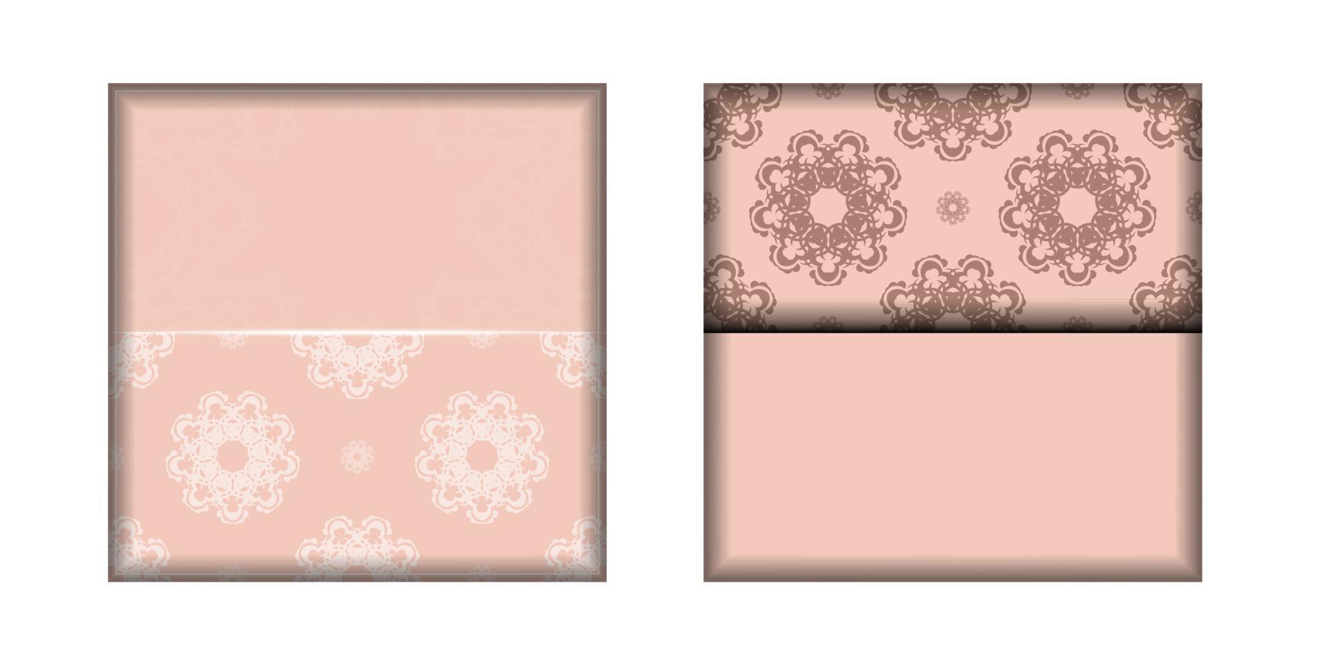 dépliant de couleur rose avec motif vintage pour votre marque. vecteur