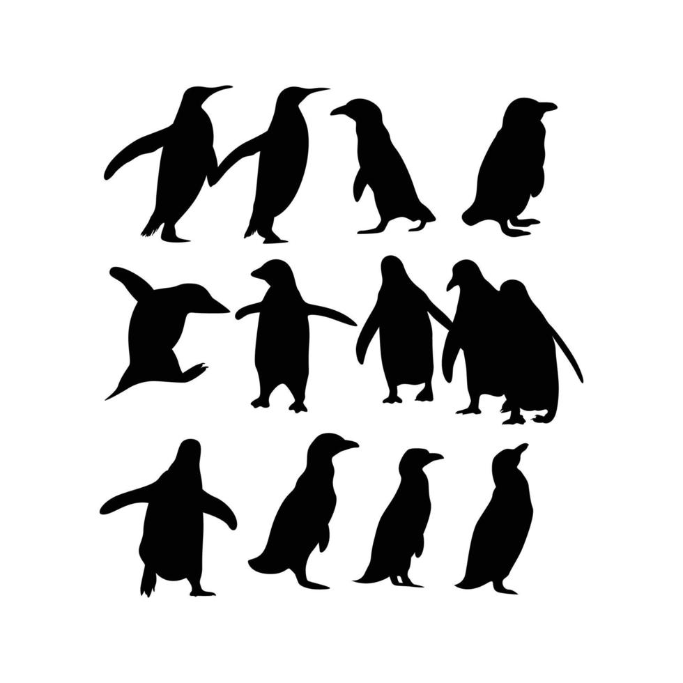 illustration vectorielle de pingouin silhouette vecteur