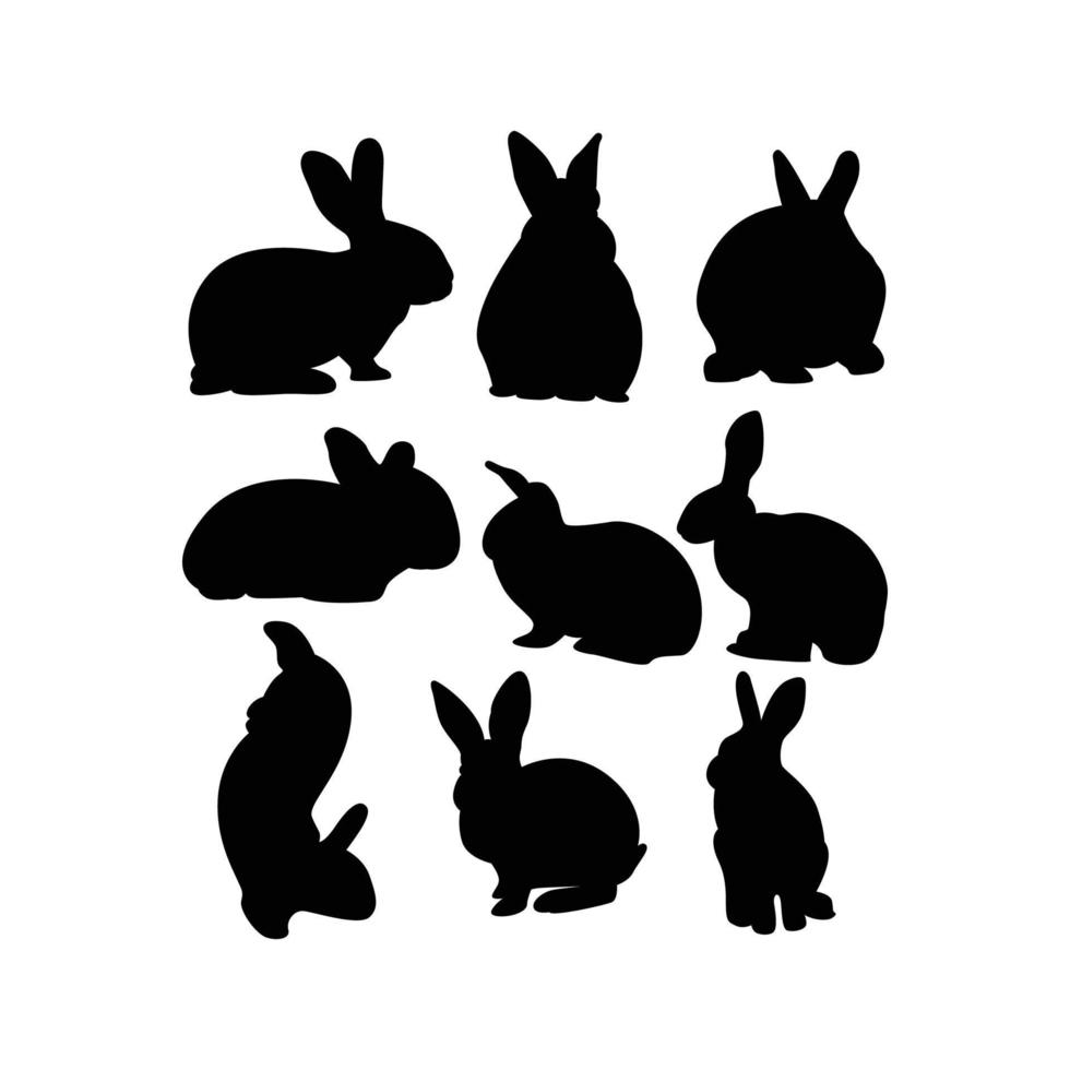 illustration vectorielle de lapin silhouette vecteur