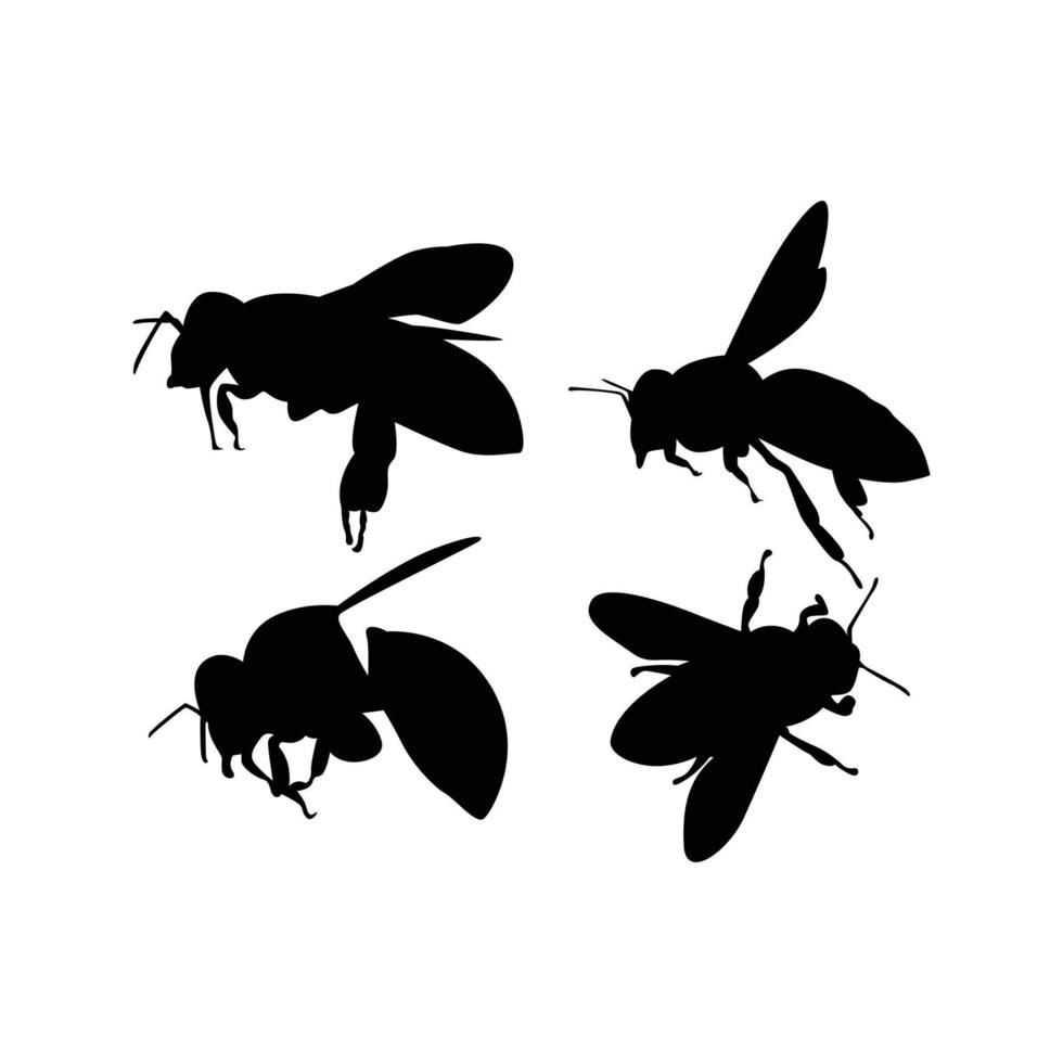 illustration vectorielle de silhouette d'abeille vecteur