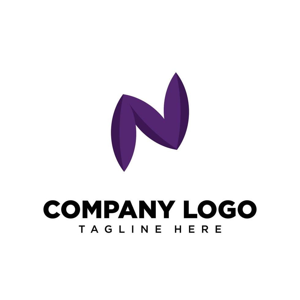 lettre de conception de logo n adaptée à l'entreprise, à la communauté, aux logos personnels, aux logos de marque vecteur