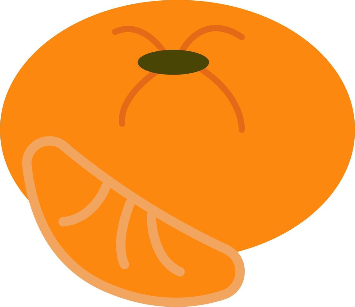 mandarine orange, illustration, vecteur, sur fond blanc. vecteur