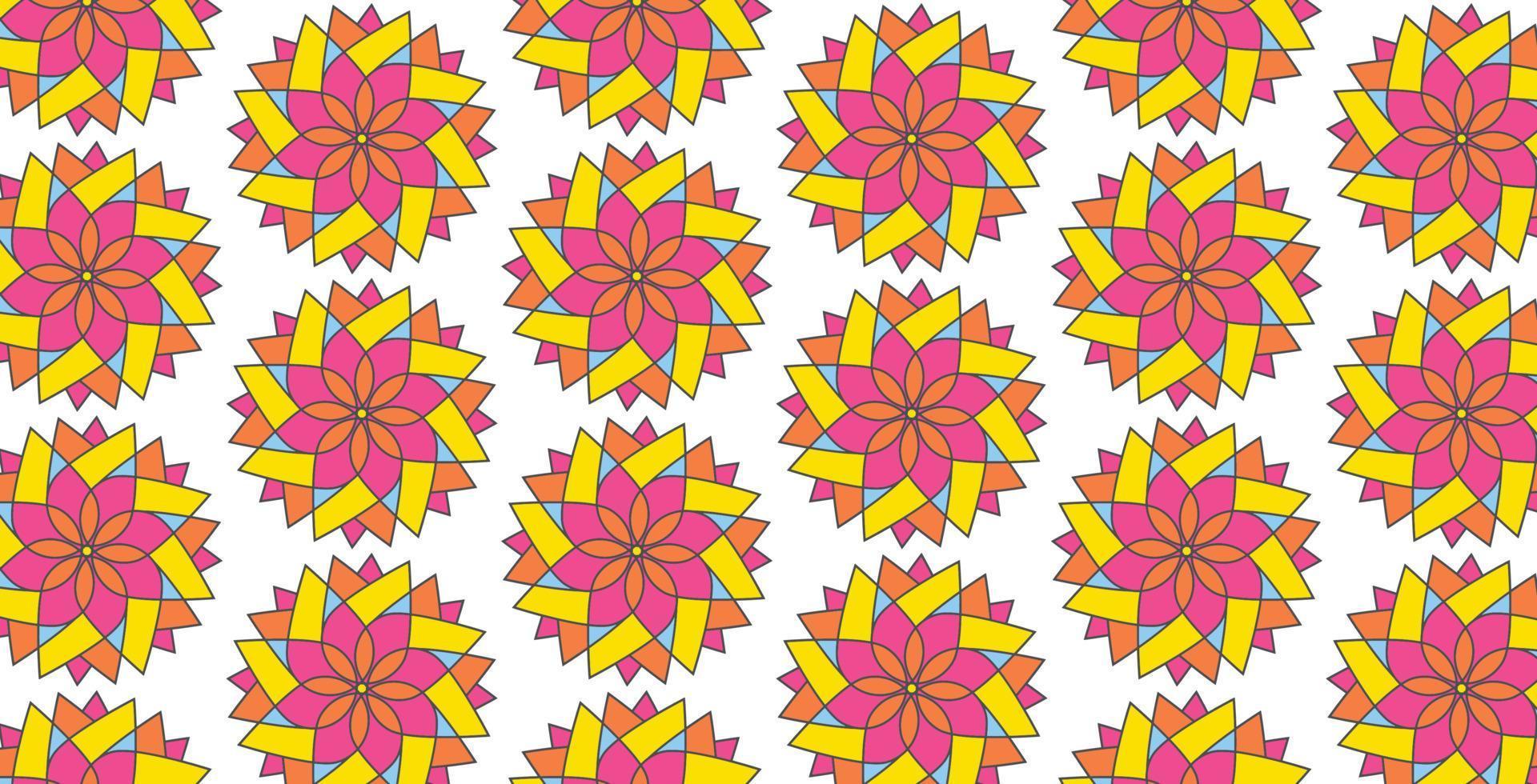 modèle sans couture de fleur de mandala vecteur