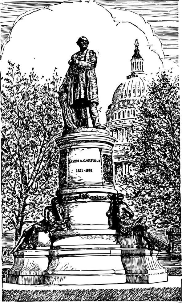 illustration vintage du monument de garfield vecteur