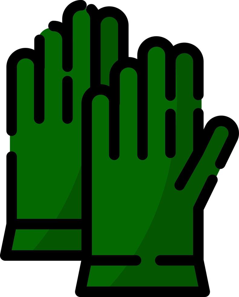 gants verts, illustration, vecteur sur fond blanc.