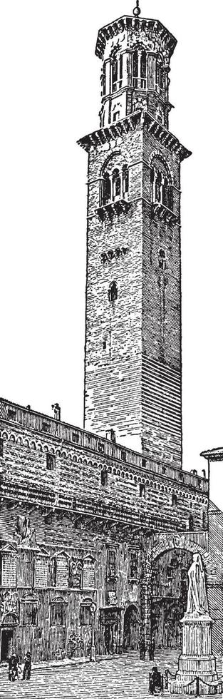 campanile, église, gravure vintage. vecteur