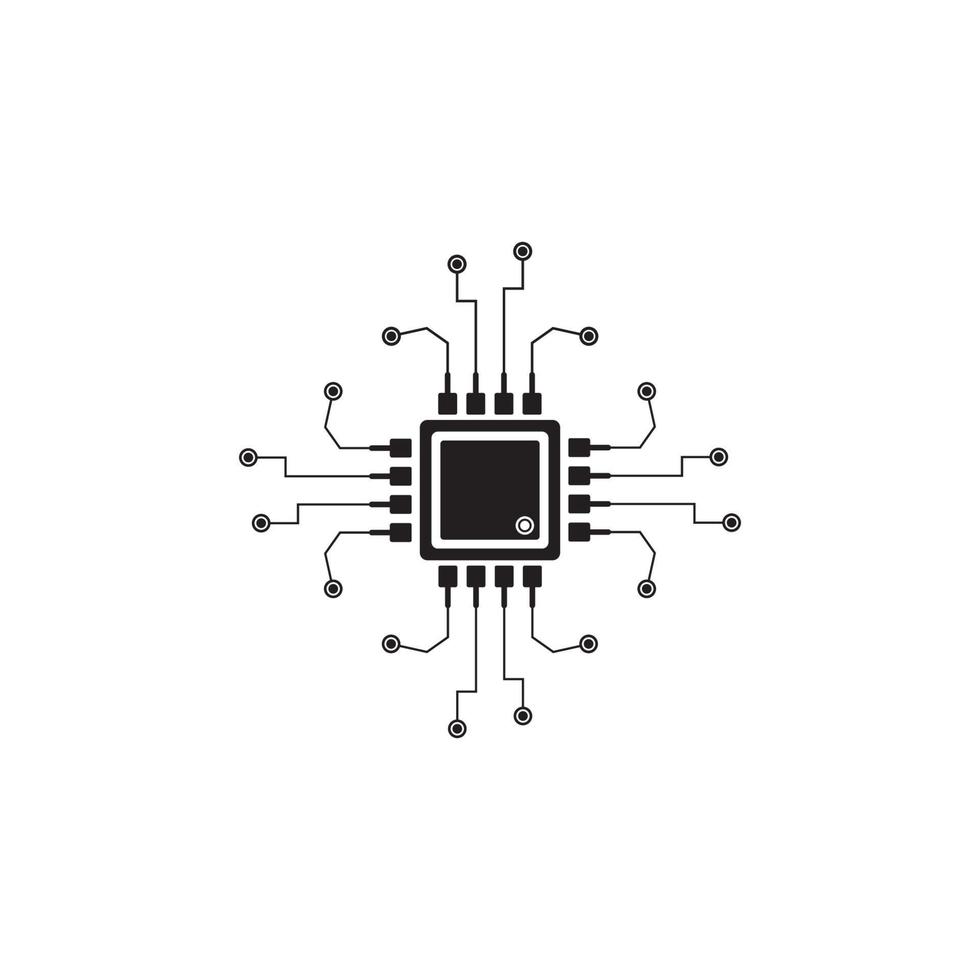 illustration d'icône de vecteur de processeur de puce