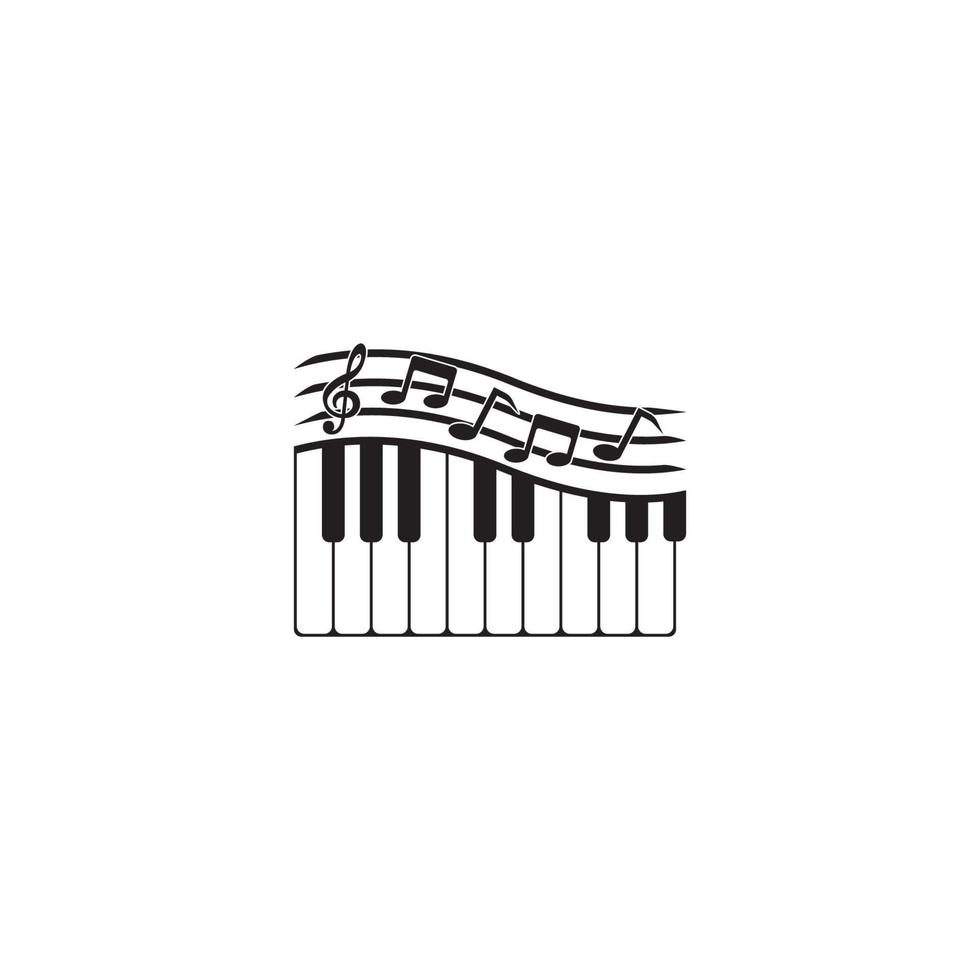 icône de vecteur de modèle de logo de piano