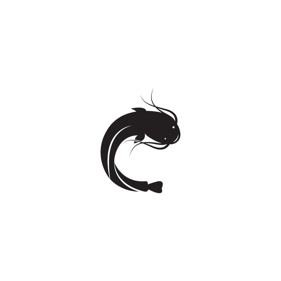 poisson-chat logo modèle vecteur icône illustration