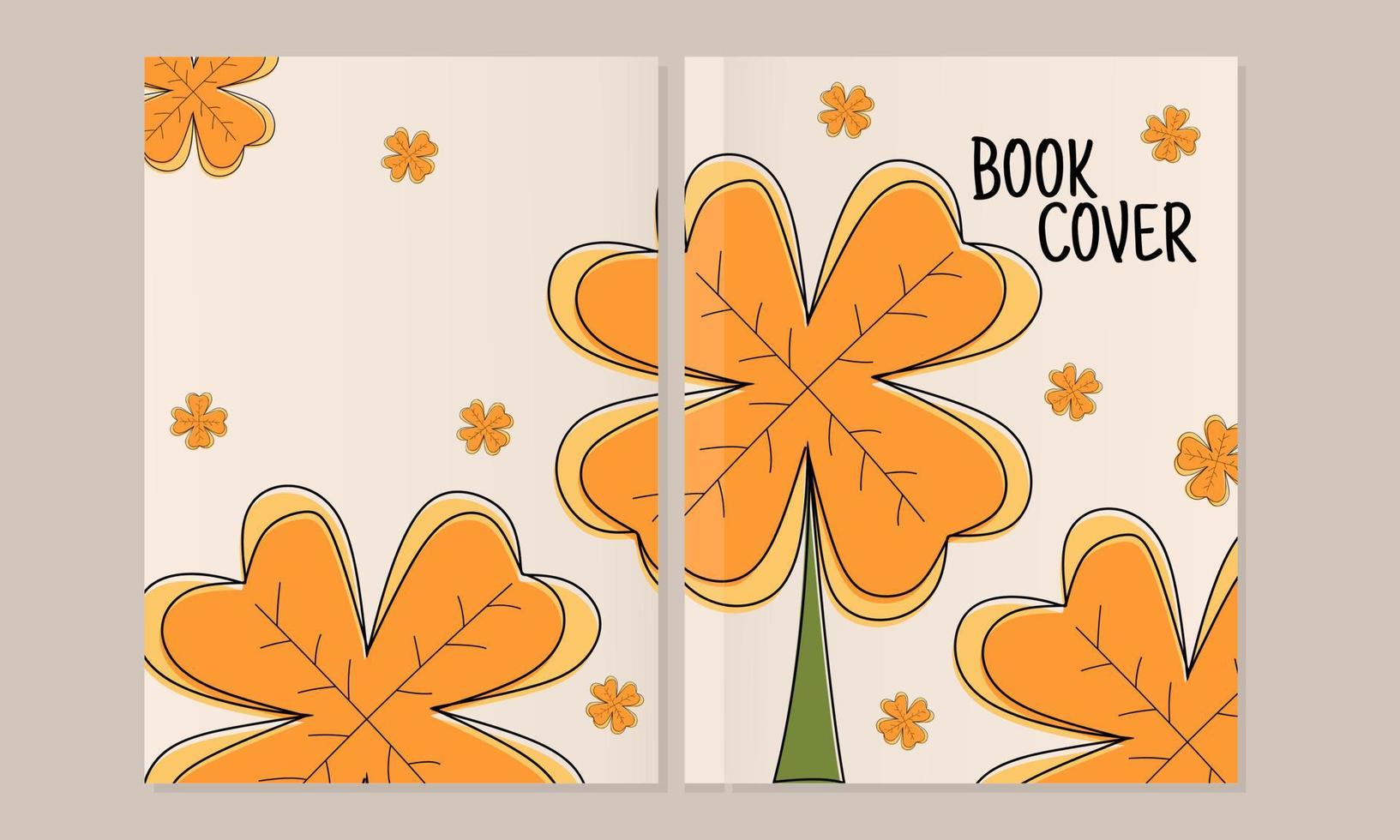 ensemble de livre de couverture de page mignon. design abstrait et floral beauty.design en a4. pour cahiers, planificateurs, brochures, livres pour enfants, catalogues, etc. vecteur