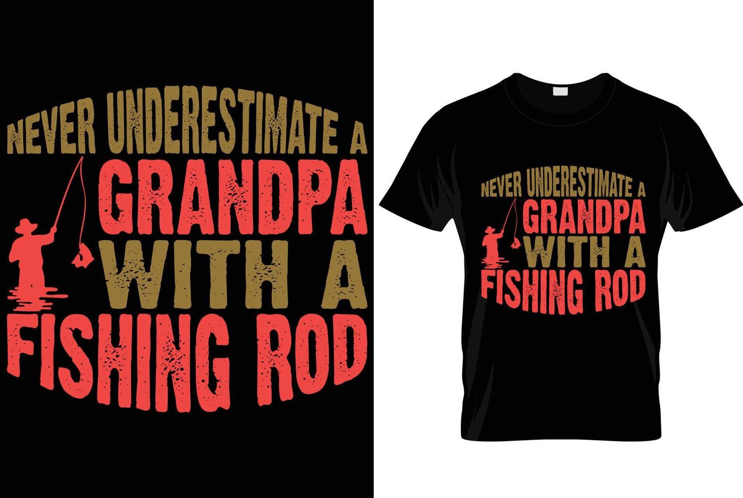 vecteur de pêche et t-shirt de typographie