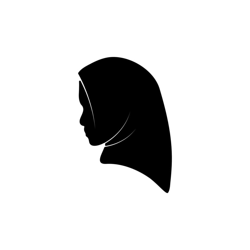 élément de vecteur de logo silhouette hijab
