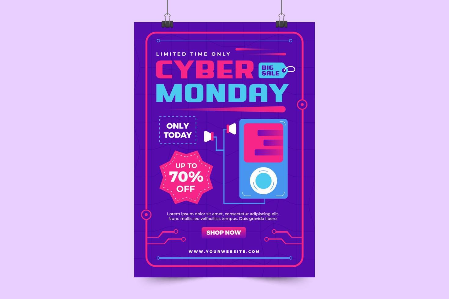 modèle de conception d'affiche ou de flyer cyber lundi vecteur