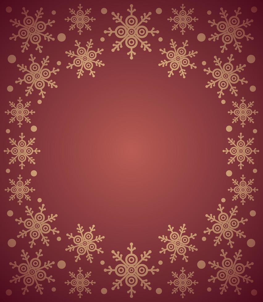 carte de fond rouge nouvel an avec flocon de neige vecteur