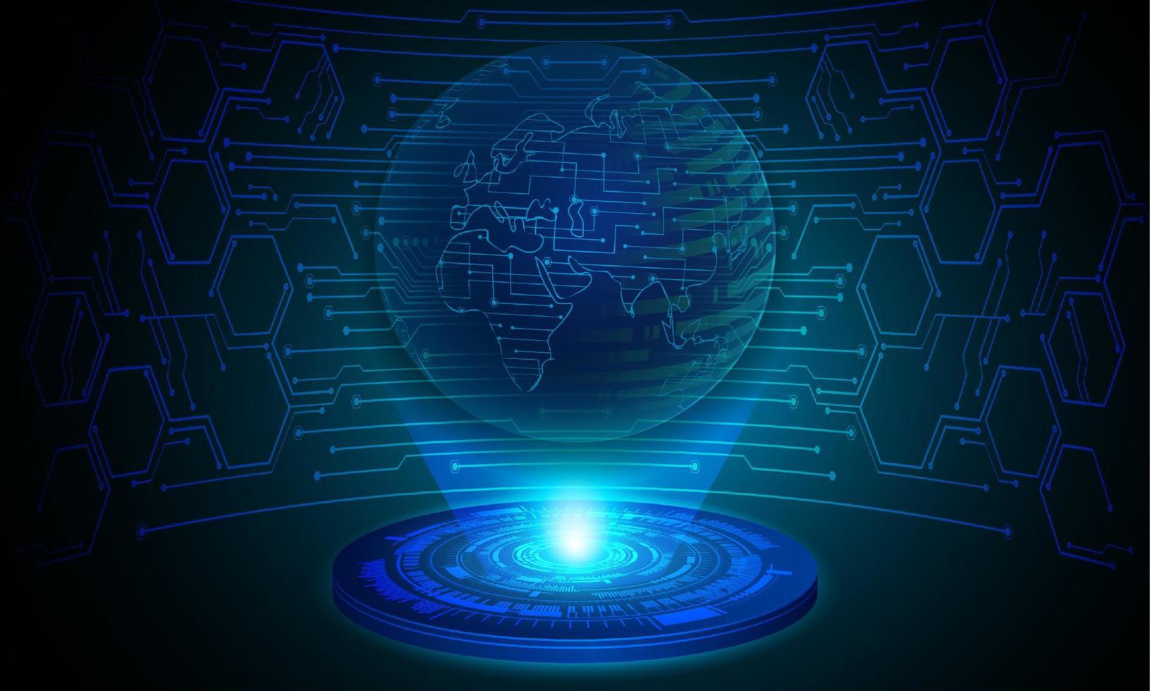 projecteur holographique globe moderne sur fond de technologie vecteur