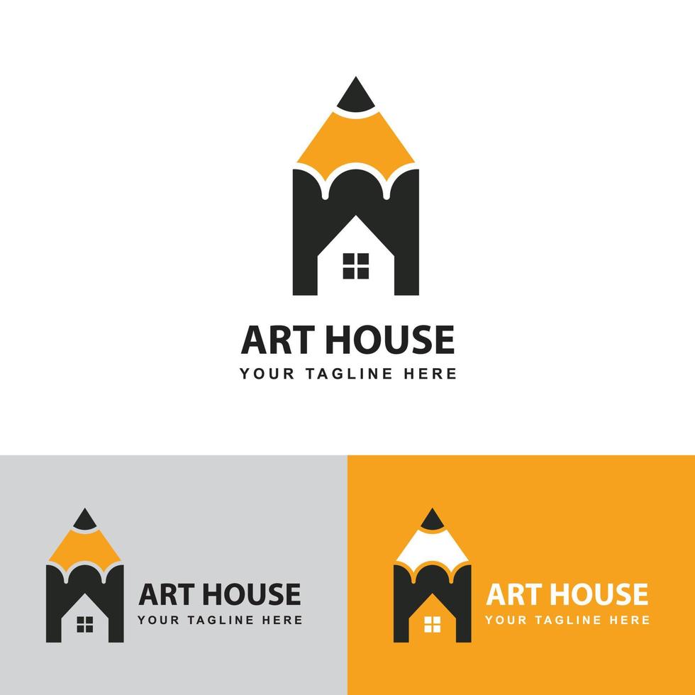 modèle de conception de logo de maison d'art. vecteur