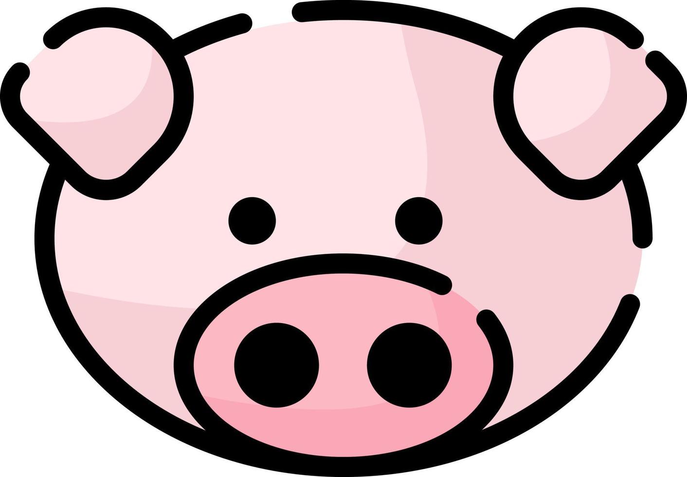 cochon rose, illustration, vecteur sur fond blanc.