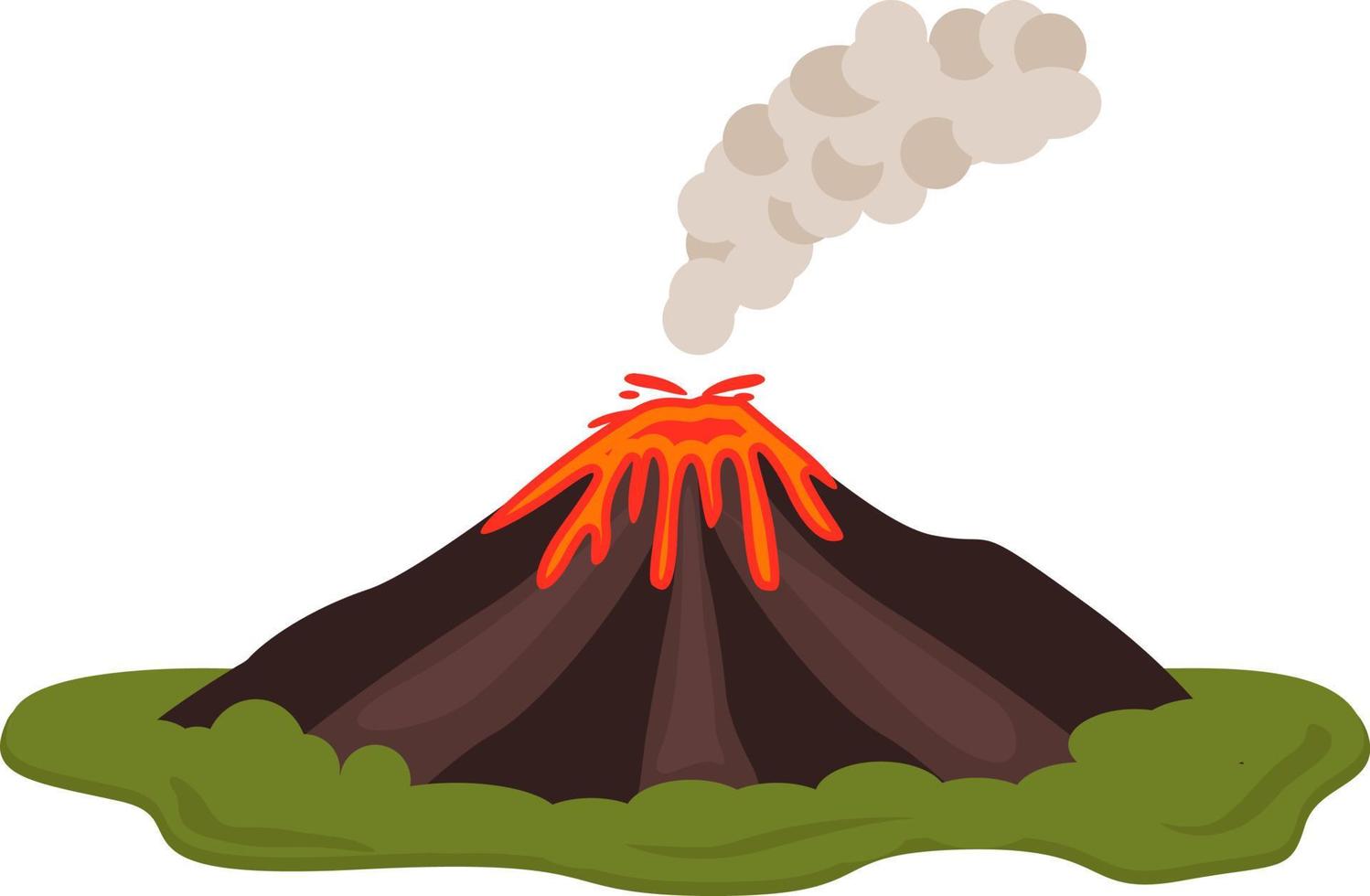 ancien volcan, illustration, vecteur sur fond blanc.