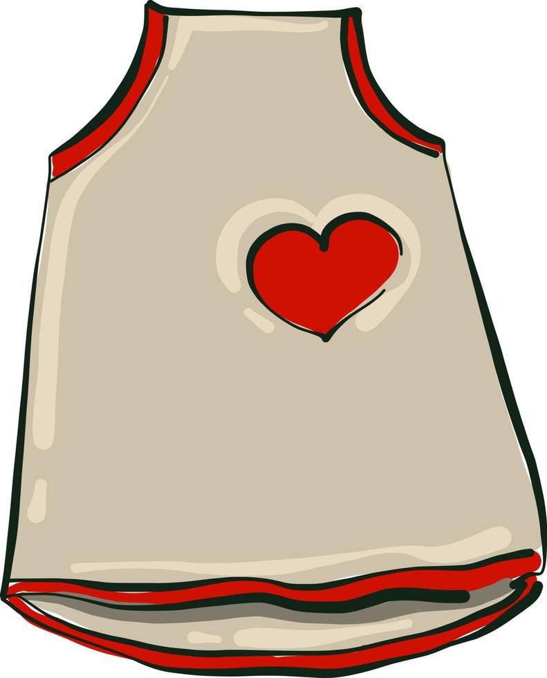 maillot de corps avec un coeur, illustration, vecteur sur fond blanc.