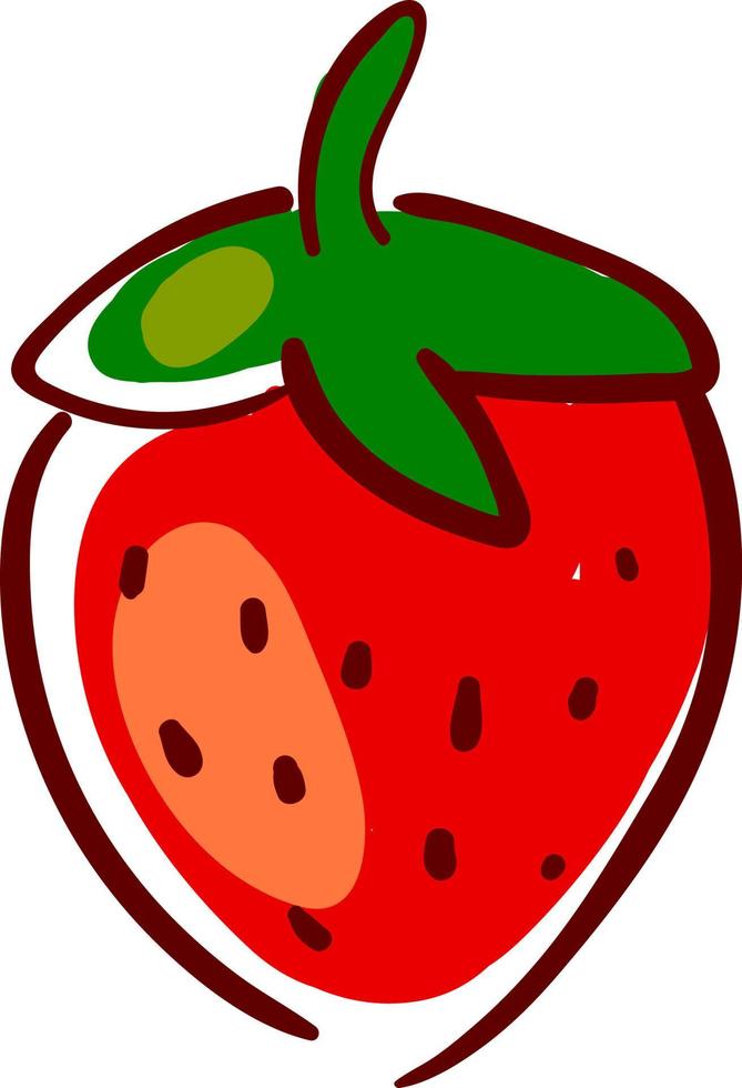 fraise fraîche, illustration, vecteur sur fond blanc.