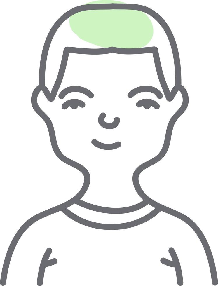 homme avec coupe de cheveux courte, illustration, vecteur sur fond blanc.