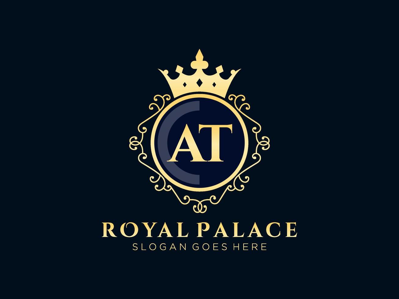 lettre au logo victorien de luxe royal antique avec cadre ornemental.nt vecteur