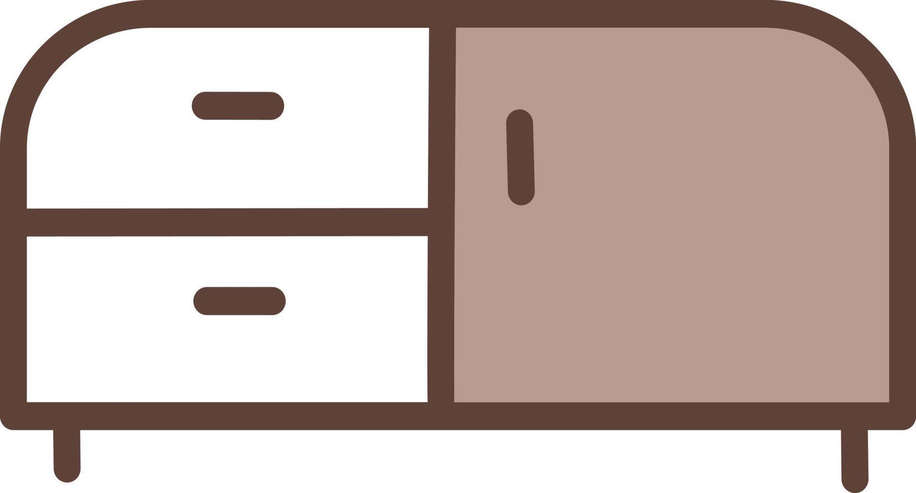 Table de chevet décorative marron, illustration, vecteur sur fond blanc.