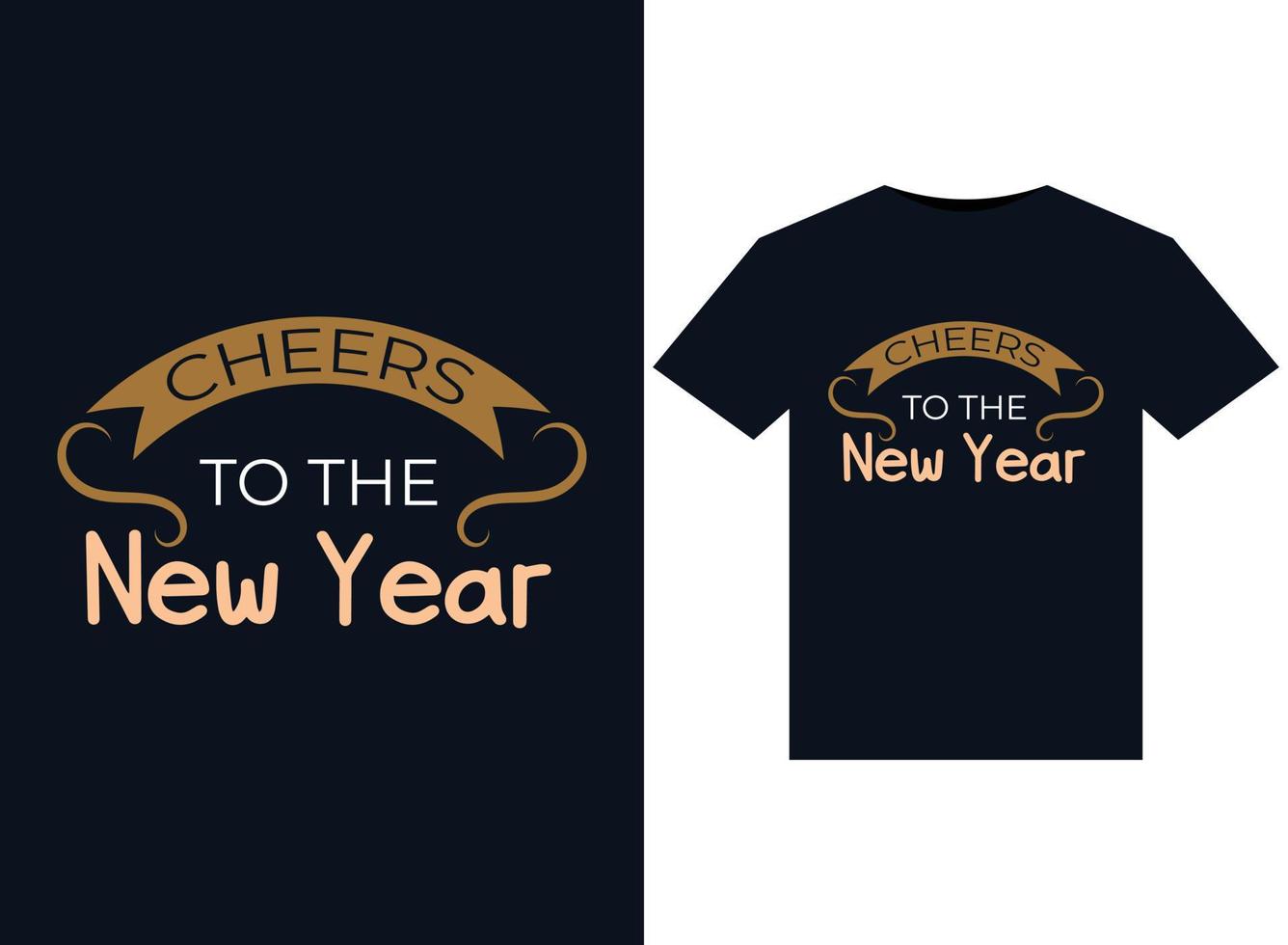bravo aux illustrations du nouvel an pour la conception de t-shirts prêts à imprimer vecteur