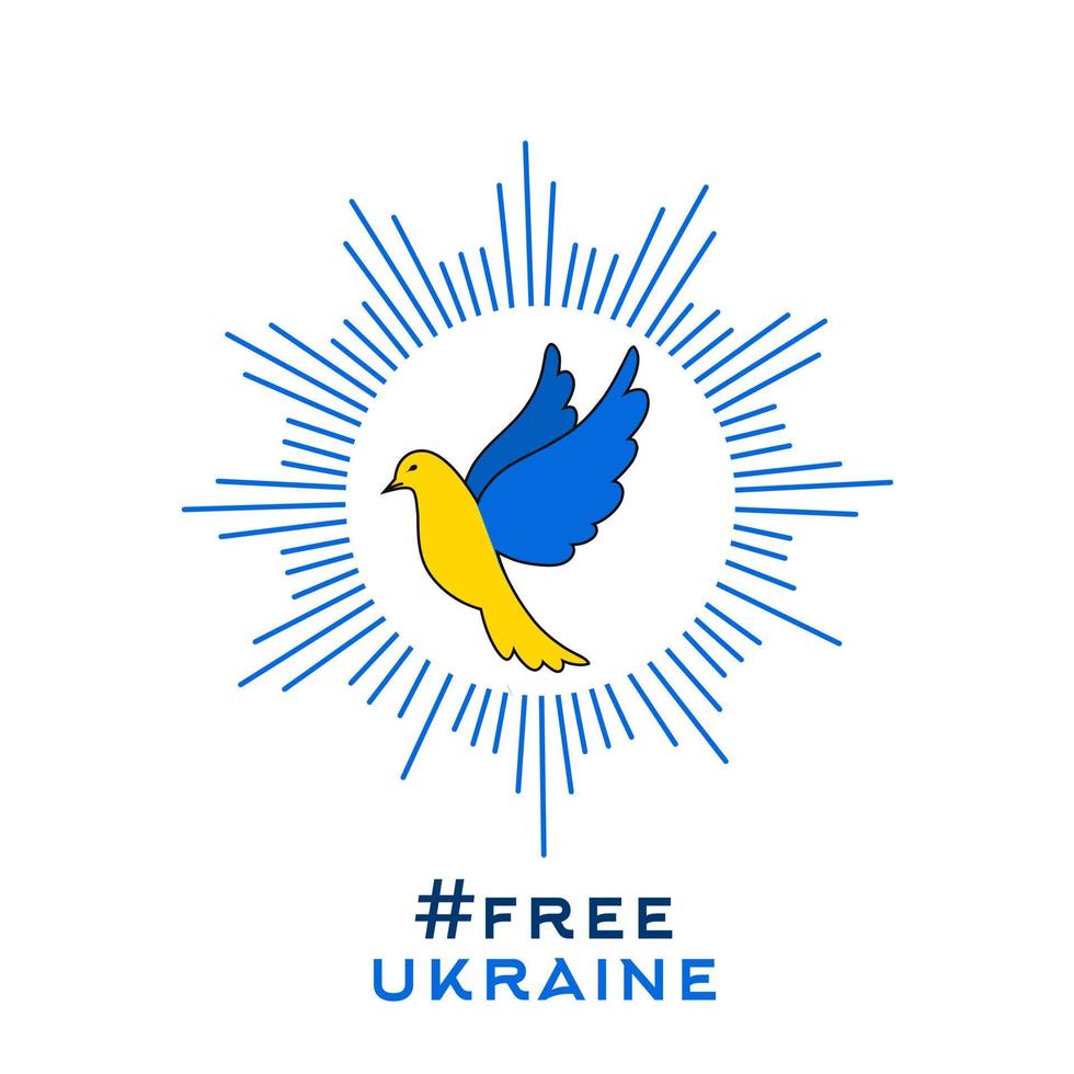 vecteur d'illustration de l'ukraine libre, colombe symbole de paix parfait pour l'impression, etc.