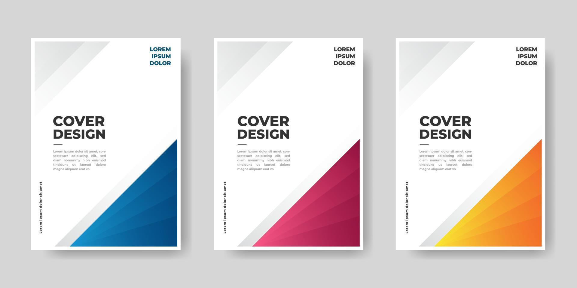 ensemble de conceptions de modèle de brochure de couverture de livre. illustration vectorielle. vecteur