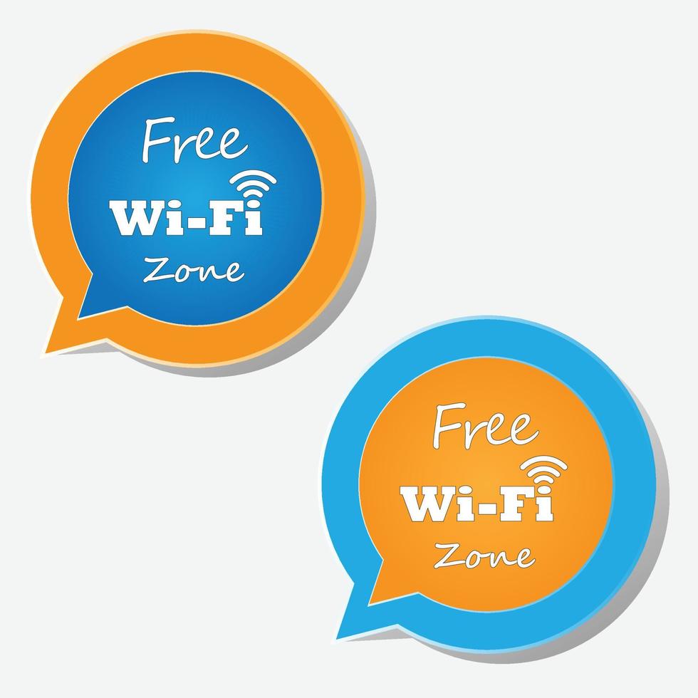 zone wi-fi gratuite. bulle de dialogue wi-fi. symbole wi-fi gratuit. icône de réseau sans fil. vecteur