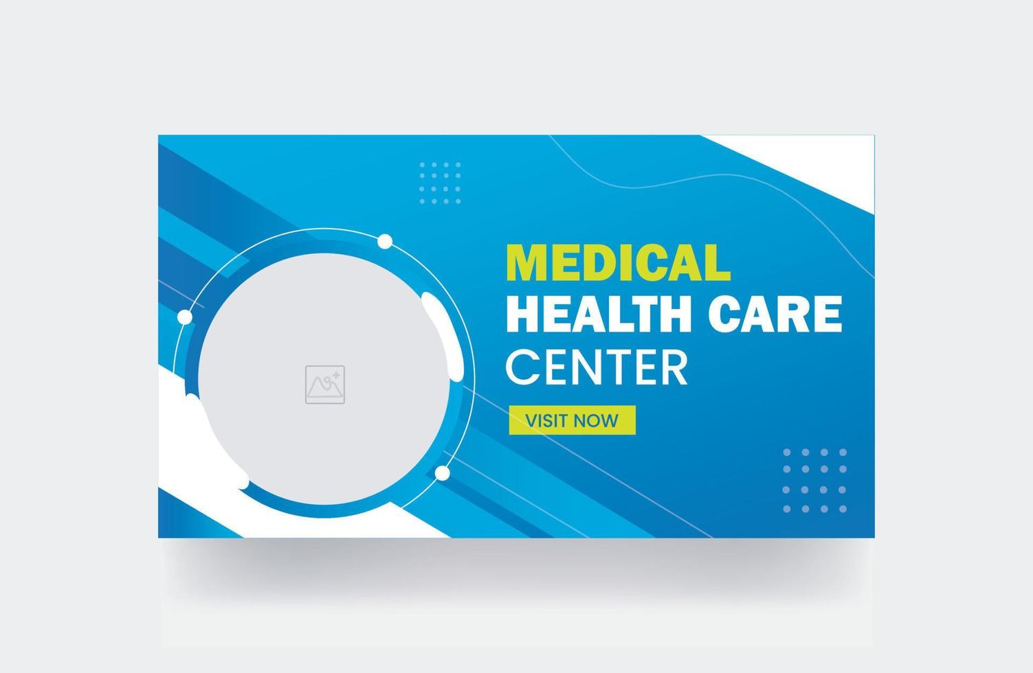 vignette médicale couverture de bannière de soins de santé vignette vidéo et bannière web pour le modèle de vignette de médias sociaux d'entreprise de clinique hospitalière vecteur