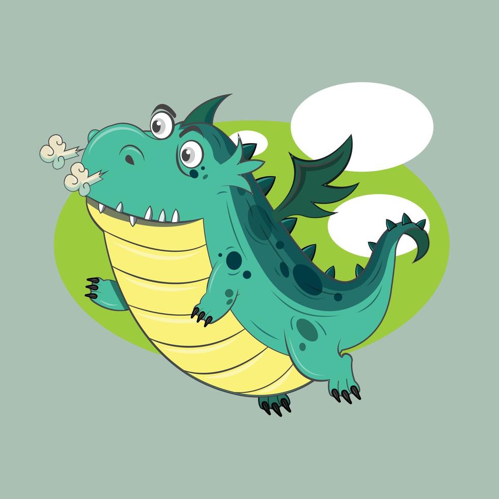 illustration vectorielle de dragon mignon et adorable vecteur