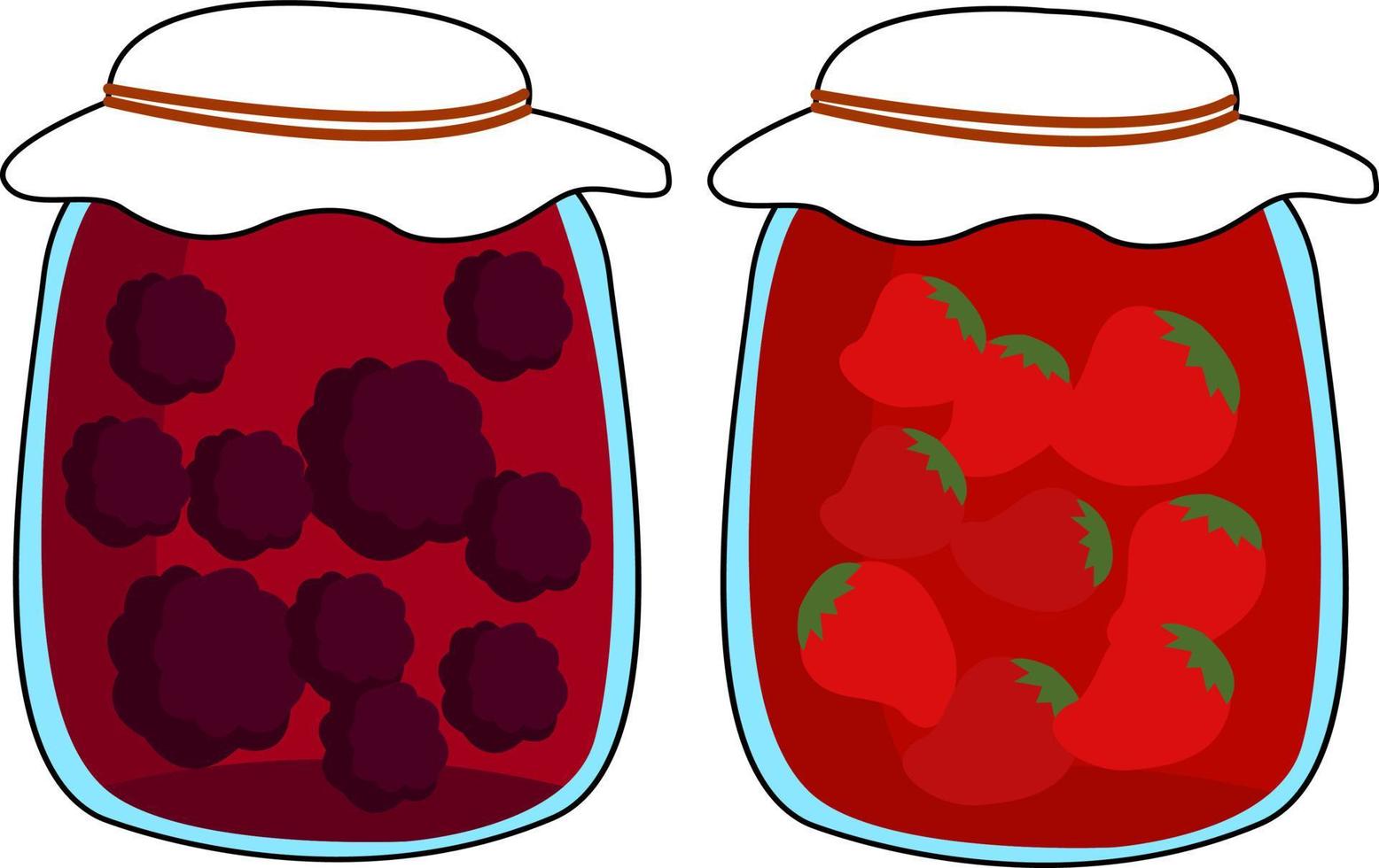 pots de confiture, illustration, vecteur sur fond blanc.