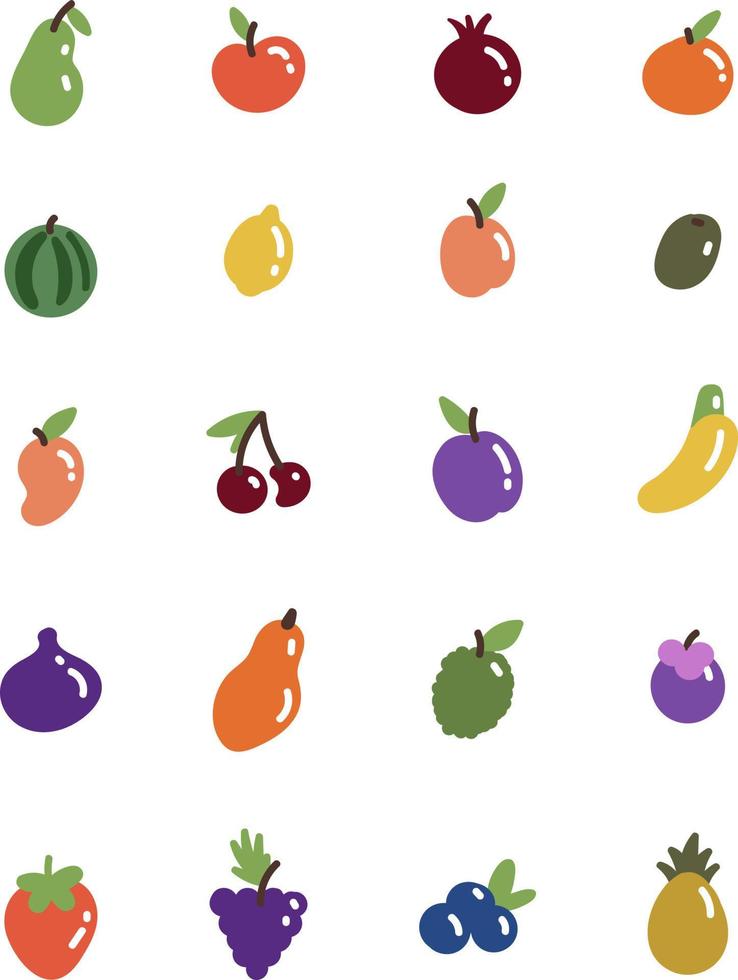 fruits frais, illustration, vecteur sur fond blanc.