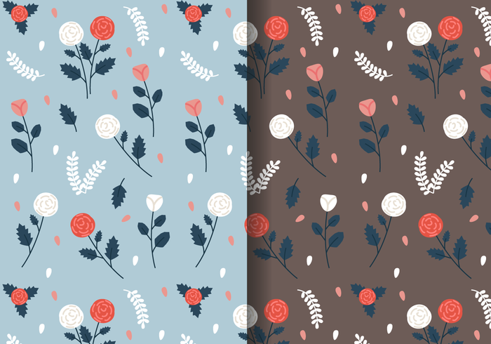 Motif floral vintage gratuit vecteur