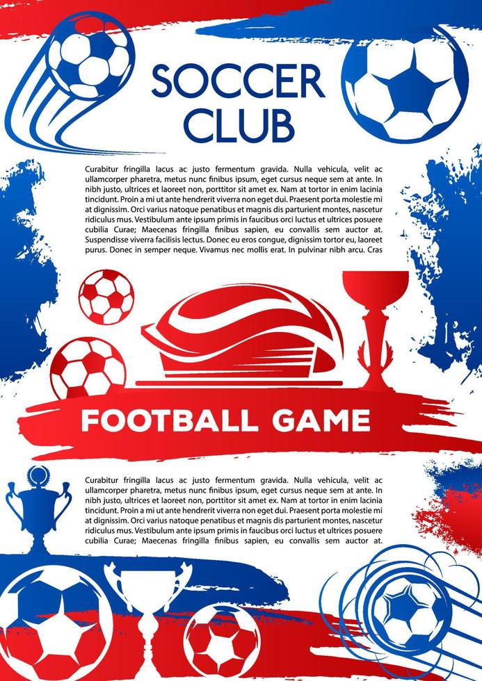 affiche de jeu de sport de football du match de club de football vecteur
