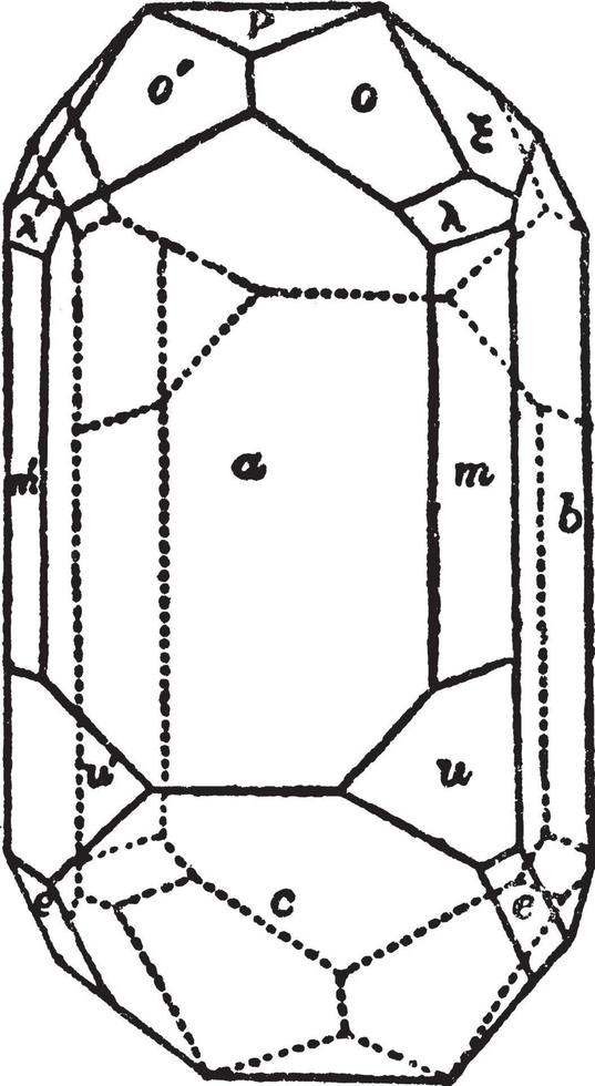 diopside, illustration vintage. vecteur